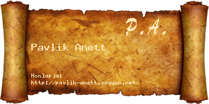 Pavlik Anett névjegykártya