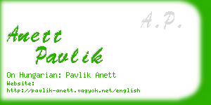 anett pavlik business card